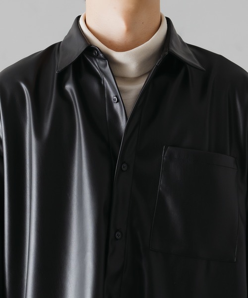 epnok（エプノック）の「サイドスリットロングカフスシャツ（シャツ/ブラウス・メンズ・チャコールグレー/ブラック/マスタード・SMALL/MEDIUM/LARGE）」の15枚目の写真