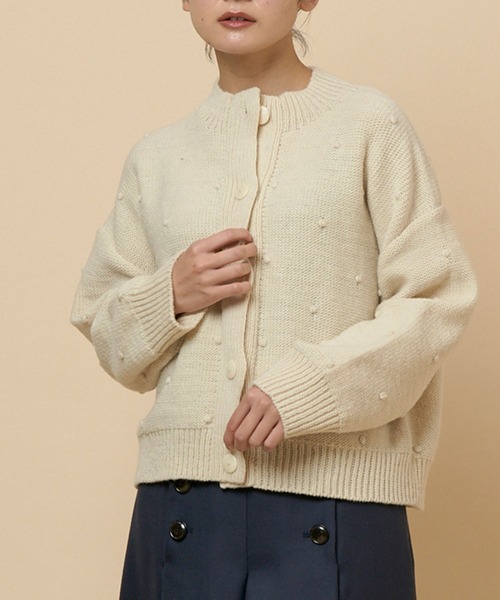 NIMES（ニーム）の「PERU KNIT ポップコーンカーディガン（カーディガン/ボレロ・レディース・ブルー/ネイビー/ホワイト・FREE）」の2枚目の写真