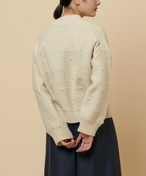 NIMES（ニーム）の「PERU KNIT ポップコーンカーディガン（カーディガン/ボレロ・レディース・ブルー/ネイビー/ホワイト・FREE）」の6枚目の写真