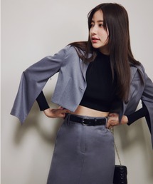 SNIDEL | Sustainableバックフレアショートジャケット(その他アウター)