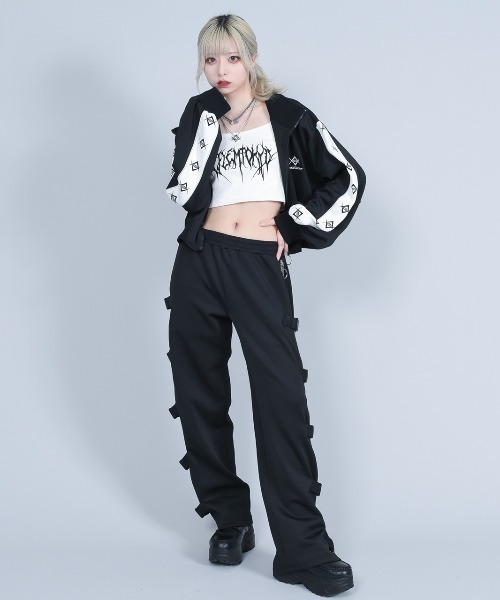 REFLEM(レフレム)の「『REFLEM/レフレム』クロップドラインジャージ(ジャージ・レディース・ブラック/ホワイト・FREE)」の3枚目の写真