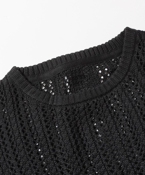 ROOPTOKYO（ループトウキョウ）の「透かし編みベスト オーバーサイズ ニットベスト メッシュニット（ベスト・メンズ・グリーン/ブラック/ベージュ・L/M）」の6枚目の写真