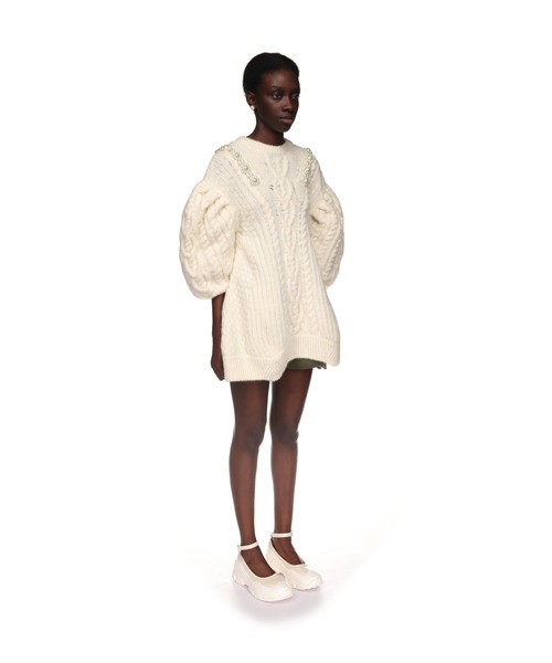 Simone Rocha(シモーネロシャ)の「SHORT PUFF SLEEVE SCULPTED SWEATER(ニット/セーター・レディース・ブラック/ホワイト系その他・XS)」の6枚目の写真