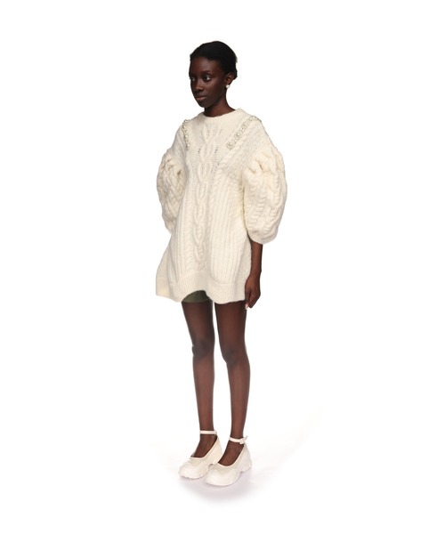 Simone Rocha(シモーネロシャ)の「SHORT PUFF SLEEVE SCULPTED SWEATER(ニット/セーター・レディース・ブラック/ホワイト系その他・XS)」の8枚目の写真