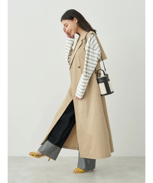 earth music&ecology（アースミュージックアンドエコロジー）の「2WAYジレンチ（ベスト・レディース・ブラック/ベージュ・FREE）」の11枚目の写真