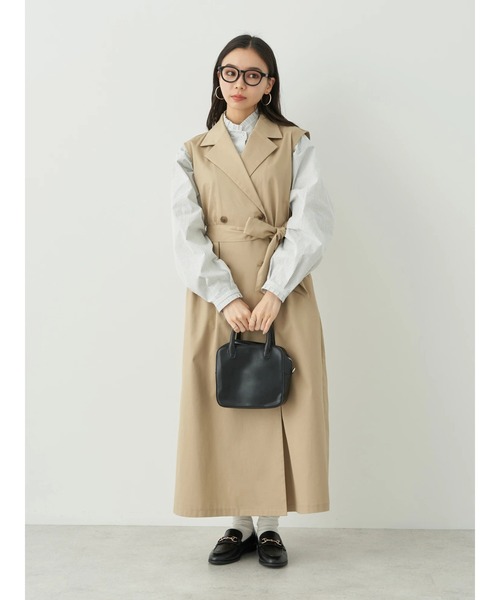 earth music&ecology（アースミュージックアンドエコロジー）の「2WAYジレンチ（ベスト・レディース・ブラック/ベージュ・FREE）」の16枚目の写真