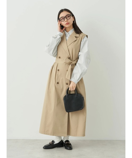 earth music&ecology（アースミュージックアンドエコロジー）の「2WAYジレンチ（ベスト・レディース・ブラック/ベージュ・FREE）」の17枚目の写真