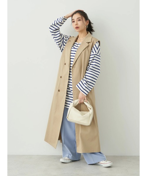 earth music&ecology（アースミュージックアンドエコロジー）の「2WAYジレンチ（ベスト・レディース・ブラック/ベージュ・FREE）」の18枚目の写真