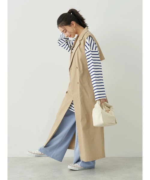 earth music&ecology（アースミュージックアンドエコロジー）の「2WAYジレンチ（ベスト・レディース・ブラック/ベージュ・FREE）」の19枚目の写真