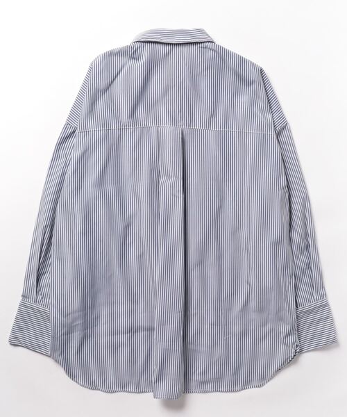 reca(レカ)の「【ZOZOTOWN限定】先染めストライプビックシャツ(シャツ/ブラウス・レディース・ピンク/ネイビー/グリーン・FREE)」の4枚目の写真