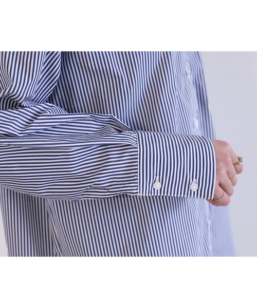 reca(レカ)の「【ZOZOTOWN限定】先染めストライプビックシャツ(シャツ/ブラウス・レディース・ピンク/ネイビー/グリーン・FREE)」の10枚目の写真