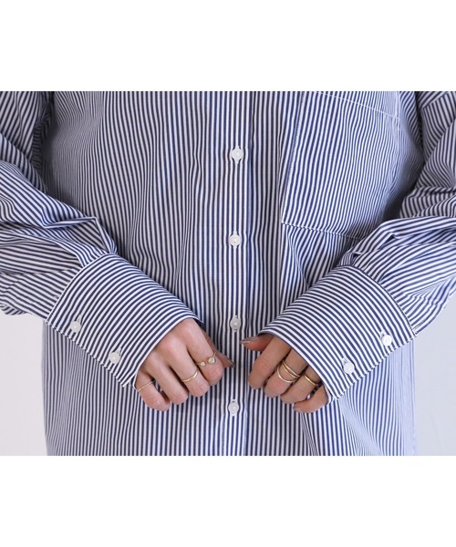 reca(レカ)の「【ZOZOTOWN限定】先染めストライプビックシャツ(シャツ/ブラウス・レディース・ピンク/ネイビー/グリーン・FREE)」の9枚目の写真