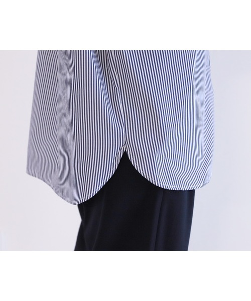 reca(レカ)の「【ZOZOTOWN限定】先染めストライプビックシャツ(シャツ/ブラウス・レディース・ピンク/ネイビー/グリーン・FREE)」の8枚目の写真