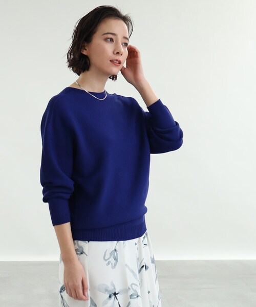 INDIVI(インディヴィ)の「◆【日本製/ガーター編み】ボートネックニット(ニット/セーター・レディース・オフホワイト/オレンジ系3/グリーン系その他4/ホワイト系5/ネイビー/ライトベージュ/ピンク系その他/ブルー系6・38/05/13/34/15 )」の6枚目の写真