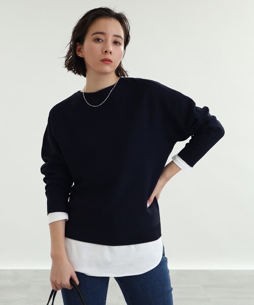 INDIVI(インディヴィ)の「◆【日本製/ガーター編み】ボートネックニット(ニット/セーター・レディース・オフホワイト/オレンジ系3/グリーン系その他4/ホワイト系5/ネイビー/ライトベージュ/ピンク系その他/ブルー系6・38/05/13/34/15 )」の5枚目の写真