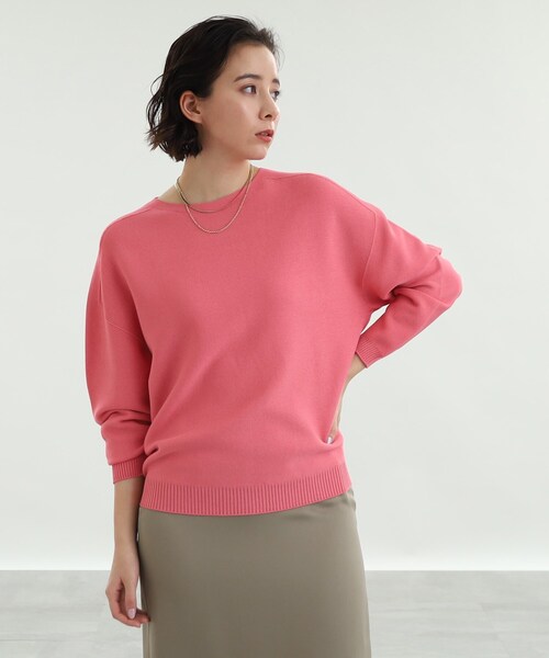 INDIVI(インディヴィ)の「◆【日本製/ガーター編み】ボートネックニット(ニット/セーター・レディース・オフホワイト/オレンジ系3/グリーン系その他4/ホワイト系5/ネイビー/ライトベージュ/ピンク系その他/ブルー系6・38/05/13/34/15 )」の7枚目の写真