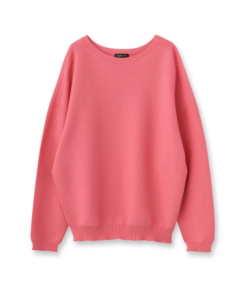 INDIVI(インディヴィ)の「◆【日本製/ガーター編み】ボートネックニット(ニット/セーター・レディース・オフホワイト/オレンジ系3/グリーン系その他4/ホワイト系5/ネイビー/ライトベージュ/ピンク系その他/ブルー系6・38/05/13/34/15 )」の9枚目の写真