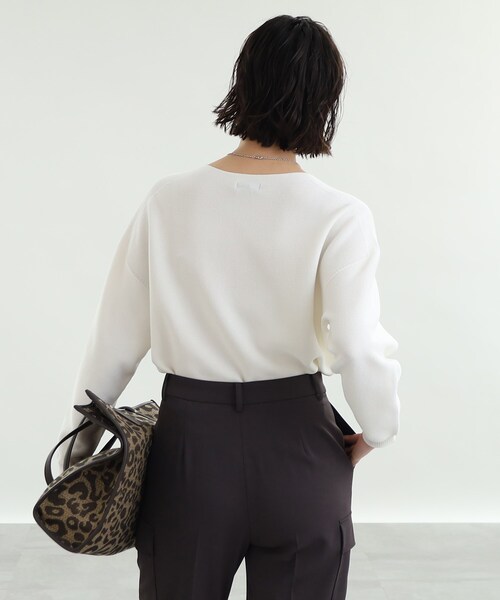 INDIVI(インディヴィ)の「◆【日本製/ガーター編み】ボートネックニット(ニット/セーター・レディース・オフホワイト/オレンジ系3/グリーン系その他4/ホワイト系5/ネイビー/ライトベージュ/ピンク系その他/ブルー系6・38/05/13/34/15 )」の19枚目の写真