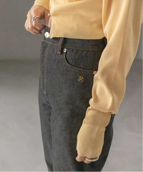 RANDA(ランダ)の「ハイウエストストレートデニム(デニムパンツ・レディース・ブラック/ブルー/ホワイト・0/1)」の7枚目の写真