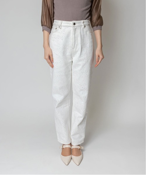 RANDA(ランダ)の「ハイウエストストレートデニム(デニムパンツ・レディース・ブラック/ブルー/ホワイト・0/1)」の8枚目の写真