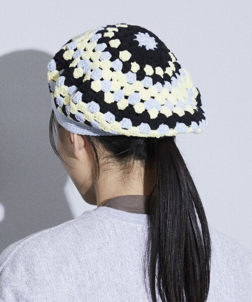 Firsthand（ファーストハンド）の「Firsthand/ファーストハンド かぎ編みニットベレー/かぎ編みニットベレー（ニットキャップ/ビーニー・レディース・イエロー/ピンク/ブラック/サックスブルー・ONE SIZE）」の8枚目の写真
