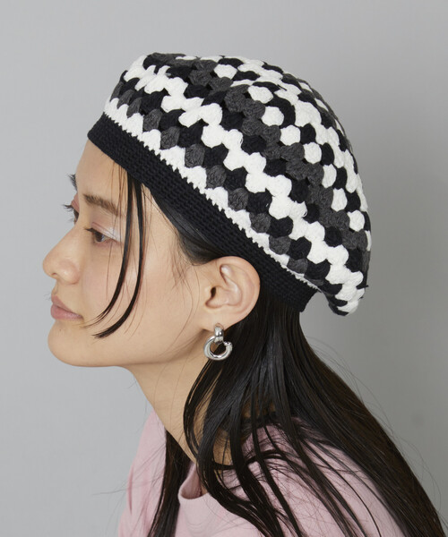 Firsthand（ファーストハンド）の「Firsthand/ファーストハンド かぎ編みニットベレー/かぎ編みニットベレー（ニットキャップ/ビーニー・レディース・イエロー/ピンク/ブラック/サックスブルー・ONE SIZE）」の12枚目の写真