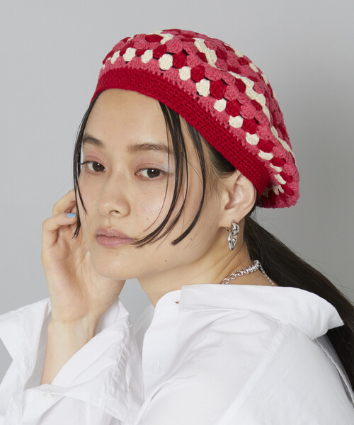 Firsthand（ファーストハンド）の「Firsthand/ファーストハンド かぎ編みニットベレー/かぎ編みニットベレー（ニットキャップ/ビーニー・レディース・イエロー/ピンク/ブラック/サックスブルー・ONE SIZE）」の13枚目の写真