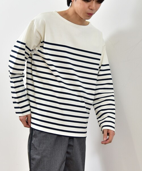 SHIPS any(シップス エニィ)の「SHIPS any: STANDARD ボートネック ボーダー ロンT 2023 <MENS>(Tシャツ/カットソー・メンズ・オフホワイト・6/7/8/9)」の10枚目の写真