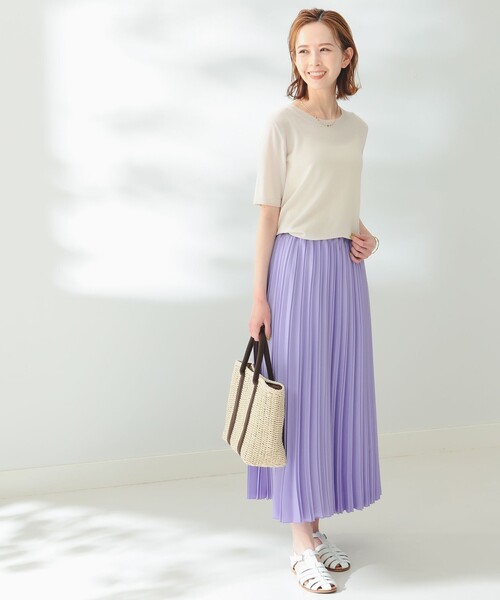 B:MING by BEAMS（ビーミングバイビームス）の「B:MING by BEAMS / ウォッシャブル ニット Tシャツ（Tシャツ/カットソー・レディース・ネイビー/アイボリー/グレー系その他・FREE）」の4枚目の写真