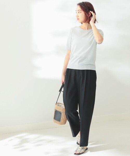 B:MING by BEAMS（ビーミングバイビームス）の「B:MING by BEAMS / ウォッシャブル ニット Tシャツ（Tシャツ/カットソー・レディース・ネイビー/アイボリー/グレー系その他・FREE）」の5枚目の写真