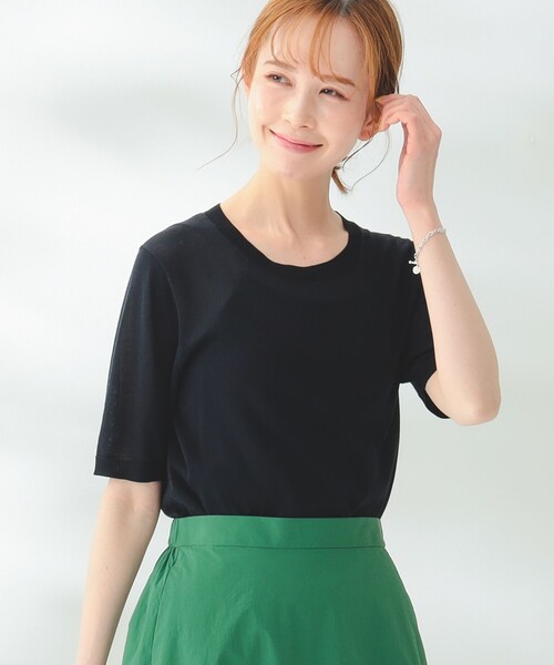 B:MING by BEAMS（ビーミングバイビームス）の「B:MING by BEAMS / ウォッシャブル ニット Tシャツ（Tシャツ/カットソー・レディース・ネイビー/アイボリー/グレー系その他・FREE）」の18枚目の写真