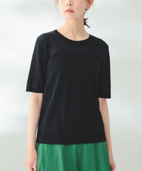 B:MING by BEAMS（ビーミングバイビームス）の「B:MING by BEAMS / ウォッシャブル ニット Tシャツ（Tシャツ/カットソー・レディース・ネイビー/アイボリー/グレー系その他・FREE）」の16枚目の写真