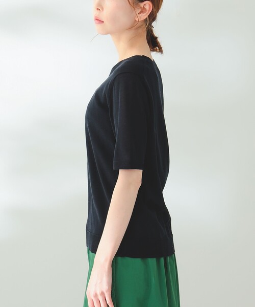 B:MING by BEAMS（ビーミングバイビームス）の「B:MING by BEAMS / ウォッシャブル ニット Tシャツ（Tシャツ/カットソー・レディース・ネイビー/アイボリー/グレー系その他・FREE）」の14枚目の写真