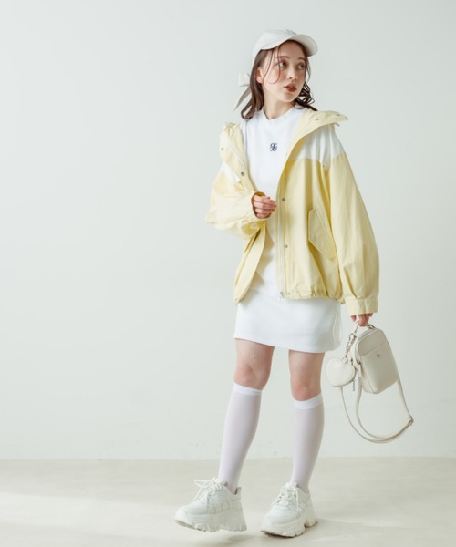 OLIVE des OLIVE(オリーブデオリーブ)の「プチハイスウェットワンピース(ワンピース・レディース・オートミール/オフホワイト/ネイビー・FREE)」の10枚目の写真