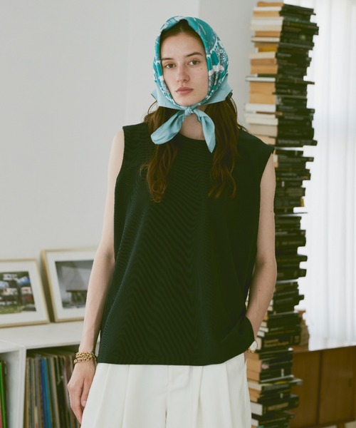 soerte（ソエルテ）の「Tricot pique sleeveless tops /トリコットピケスリーブレストップス（Tシャツ/カットソー・メンズ・カーキ/アイボリー/ネイビー・1/2/3）」の19枚目の写真