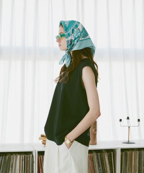 Tricot pique sleeveless tops /トリコットピケスリーブレストップス