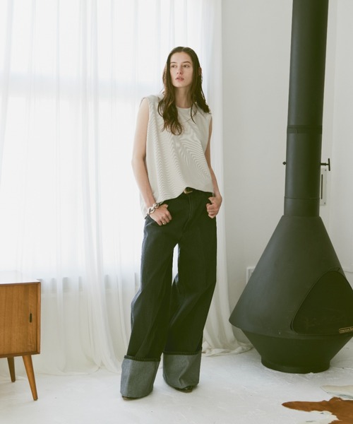 Tricot pique sleeveless tops /トリコットピケスリーブレス