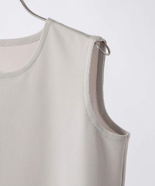 soerte（ソエルテ）の「Tricot pique sleeveless tops /トリコットピケスリーブレストップス（Tシャツ/カットソー・メンズ・カーキ/アイボリー/ネイビー・1/2/3）」の7枚目の写真