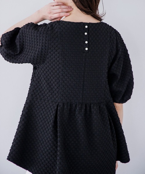 Emma Taylor(エマテイラー)の「イージーケアペプラムジャガードブラウス(シャツ/ブラウス・レディース・ホワイト/ブラック・FREE)」の19枚目の写真