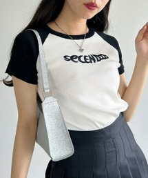 Loueme | ソフトタッチロゴ刺繍ラグラントップス(Tシャツ/カットソー)