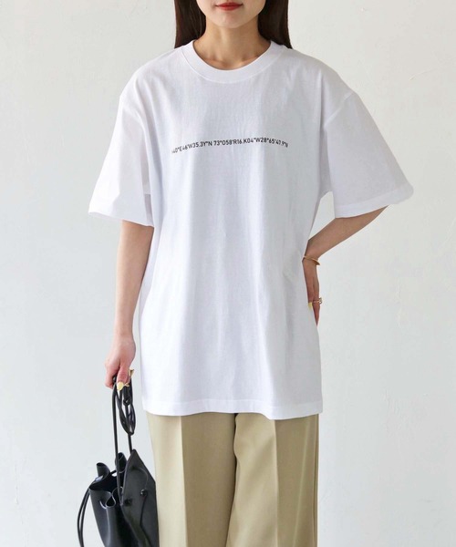 HER CLOSET(ハークローゼット)の「【shemoshelly】WEB限定ナンバーラインロゴTシャツ(Tシャツ/カットソー・レディース・ホワイト/ブラック・S/M/L)」の8枚目の写真