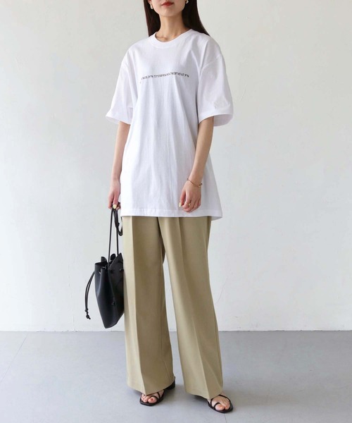 HER CLOSET(ハークローゼット)の「【shemoshelly】WEB限定ナンバーラインロゴTシャツ(Tシャツ/カットソー・レディース・ホワイト/ブラック・S/M/L)」の10枚目の写真