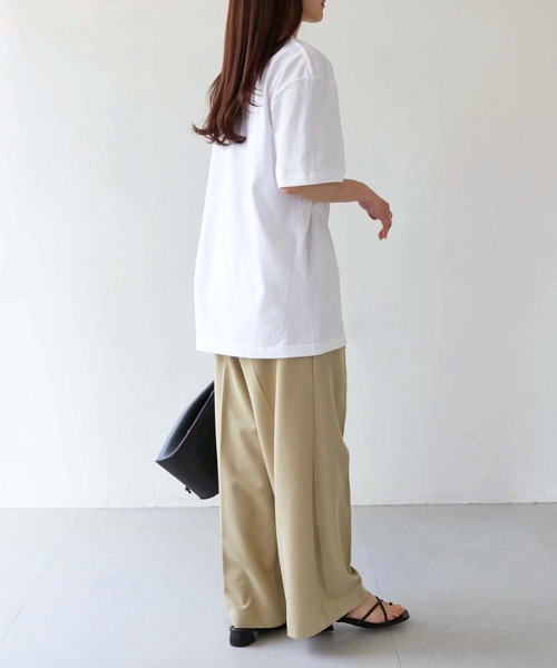 HER CLOSET(ハークローゼット)の「【shemoshelly】WEB限定ナンバーラインロゴTシャツ(Tシャツ/カットソー・レディース・ホワイト/ブラック・S/M/L)」の12枚目の写真