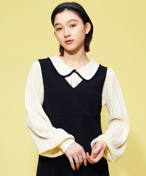 FOREVER 21(フォーエバー トゥエンティーワン)の「【FEMININE】プリーツ深Vネックジャンスカ(ワンピース・レディース・ベージュ/ブラック・MEDIUM/SMALL)」の8枚目の写真