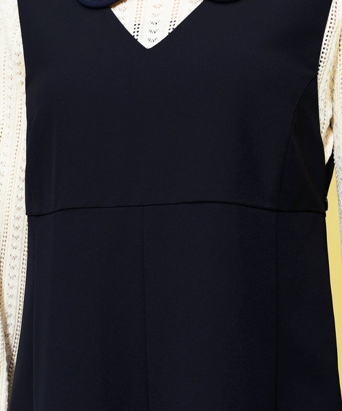 FOREVER 21(フォーエバー トゥエンティーワン)の「【FEMININE】プリーツ深Vネックジャンスカ(ワンピース・レディース・ベージュ/ブラック・MEDIUM/SMALL)」の10枚目の写真