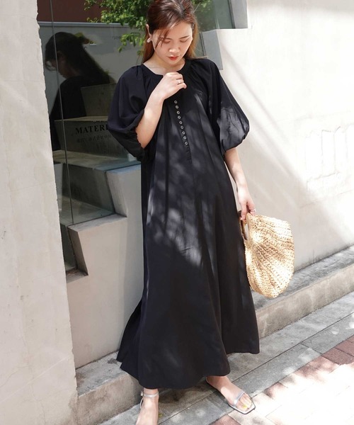 グレーとホワイトのバルーンスリーブワンピース 楽天市場】【期間限定！10％OFF！】《シワになりにくい