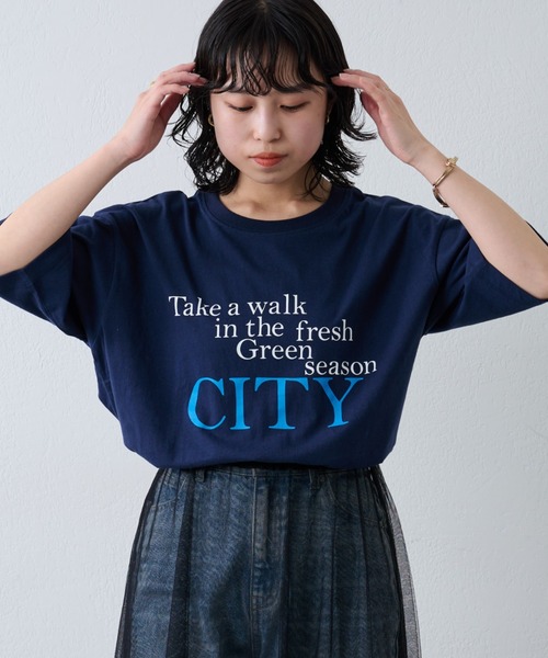 COLONY 2139（コロニートゥーワンスリーナイン）の「20/USA天竺プリントルーズTシャツ（Tシャツ/カットソー・レディース・ネイビー/ホワイト/ホワイト系その他/ホワイト系その他3/ネイビー系/ホワイト系その他2・FREE）」の6枚目の写真