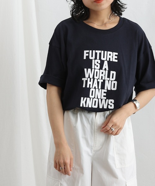 COLONY 2139（コロニートゥーワンスリーナイン）の「20/USA天竺プリントルーズTシャツ（Tシャツ/カットソー・レディース・ネイビー/ホワイト/ホワイト系その他/ホワイト系その他3/ネイビー系/ホワイト系その他2・FREE）」の5枚目の写真