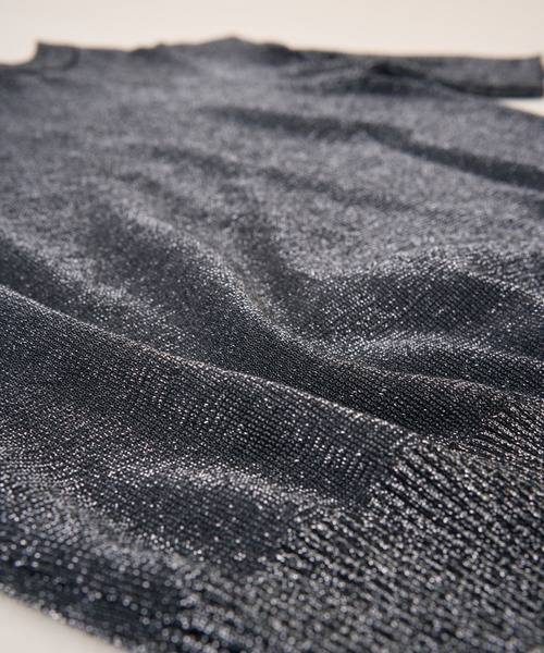 Solace（ソレイス）の「ハーフスリーブラメニット（ニット/セーター・レディース・ブラック/ベージュ・FREE）」の16枚目の写真