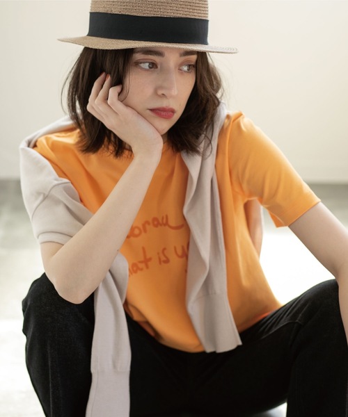 OPAQUE.CLIP(オペークドットクリップ)の「◆ロゴプリントTシャツ(Tシャツ/カットソー・レディース・チャコールグレー/ライトオレンジ系/ホワイト系/ベビーピンク・38/36/40)」の21枚目の写真